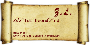 Zöldi Leonárd névjegykártya