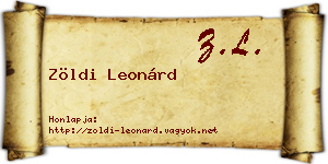 Zöldi Leonárd névjegykártya